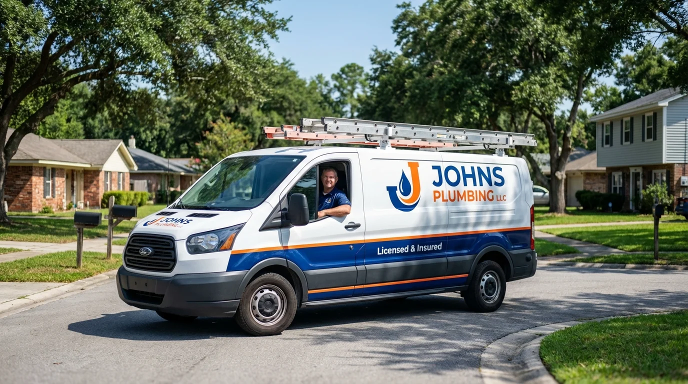 Johns Plumbing LLC service van in Annville, PA