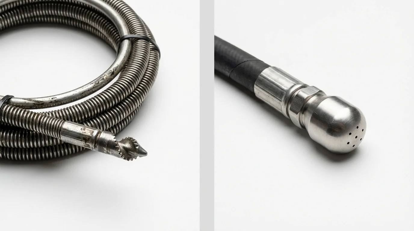 Drain snake cable and hydro jetting nozzle used for drain cleaning in Annville, PA